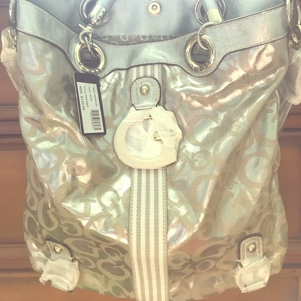 Large Metallic Guess Bag NWT